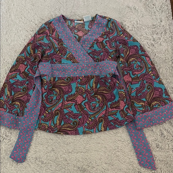Mary-Kate & Ashley Other - Mary-Kate & Ashley Multicolor Paisley Wrap Top Vintage SZ M 7-8